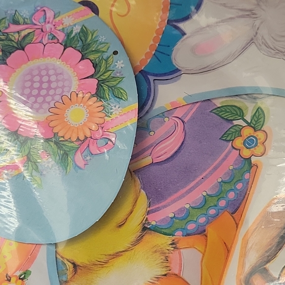 🐇💲1️⃣ 🐇 NEW🥚 Easter Cutouts 7 Pc Assorted Sz Dual Print Hanging Decorations - Picture 11 of 12